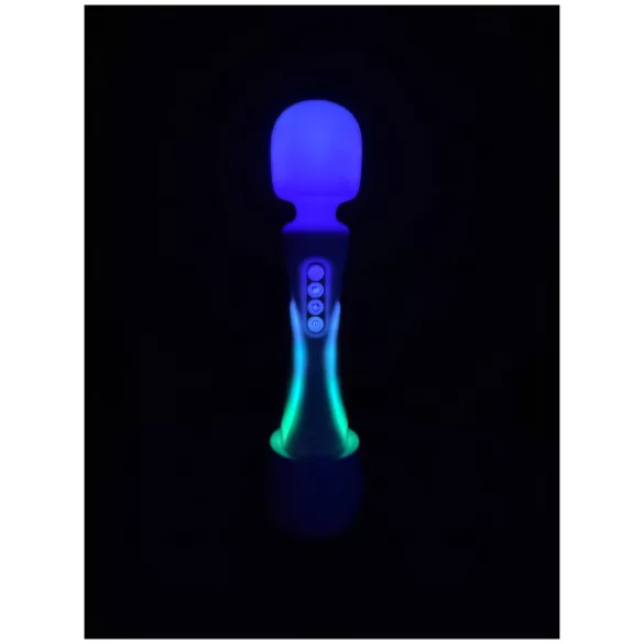 Paradise Illumination - vibrator tip baghetă pentru masaj luminos (alb)