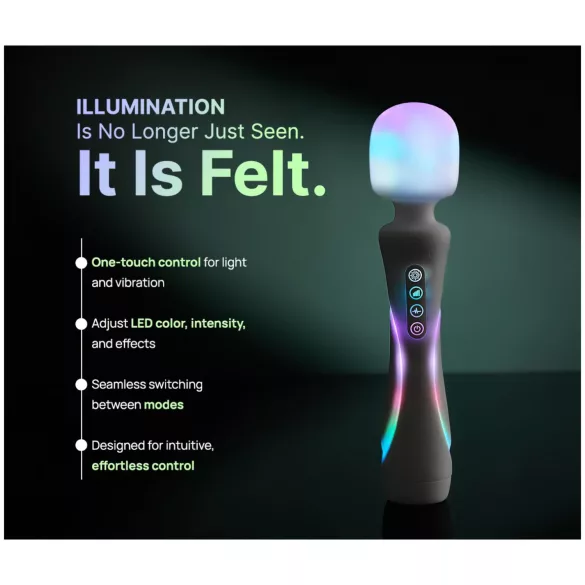 Paradise Illumination - vibrator tip baghetă pentru masaj luminos (alb)