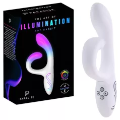   Paradise Illumination - vibrator cu braț clitoridian luminos (alb)
