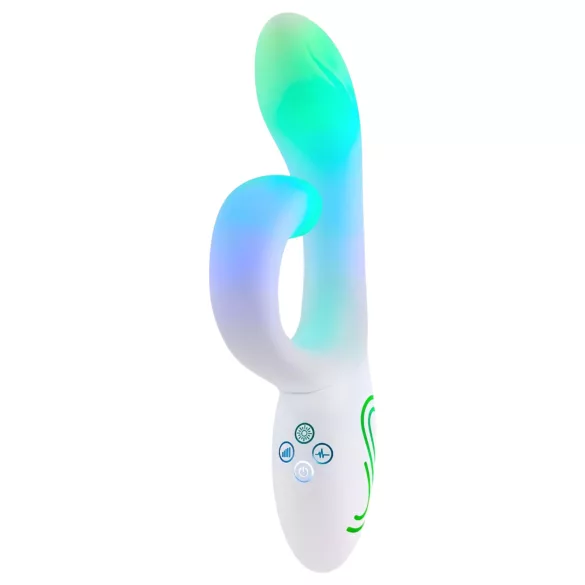 Paradise Illumination - vibrator cu braț clitoridian luminos (alb)