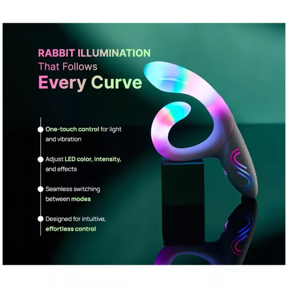 Paradise Illumination - vibrator cu braț clitoridian luminos (alb)
