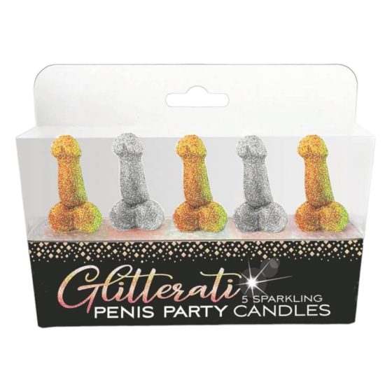 Set de lumânări Glittaretti - în formă de penis (5 bucăți)