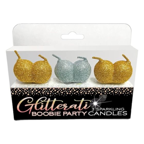 Glittaretti - set de lumânări în formă de sân (3 bucăți)