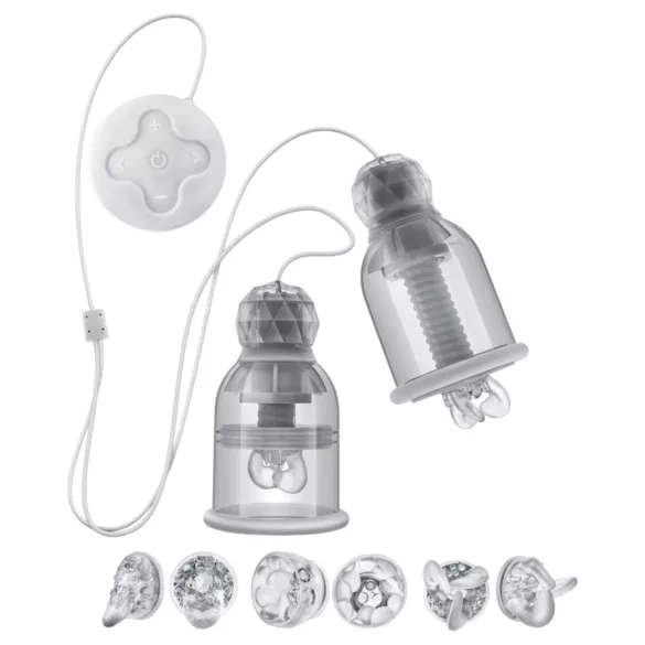 Blush Temptasia - stimulent pentru sfârcuri cu cap rotativ (transparent)