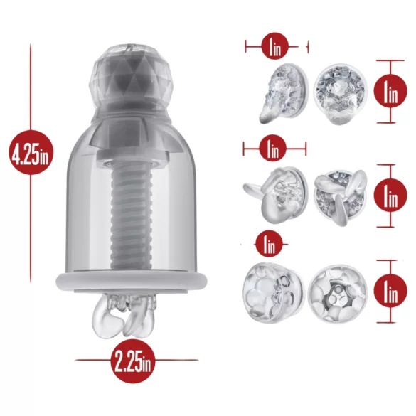 Blush Temptasia - stimulent pentru sfârcuri cu cap rotativ (transparent)