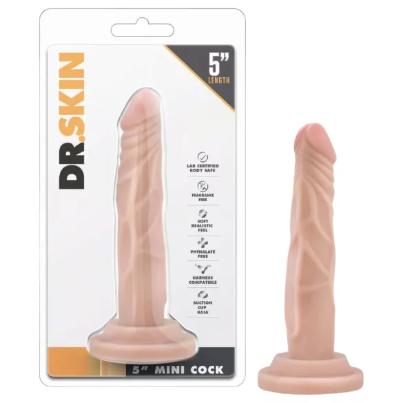 Dr. Skin 5 - dildo realist cu ventuză - silicon bej 14,5cm