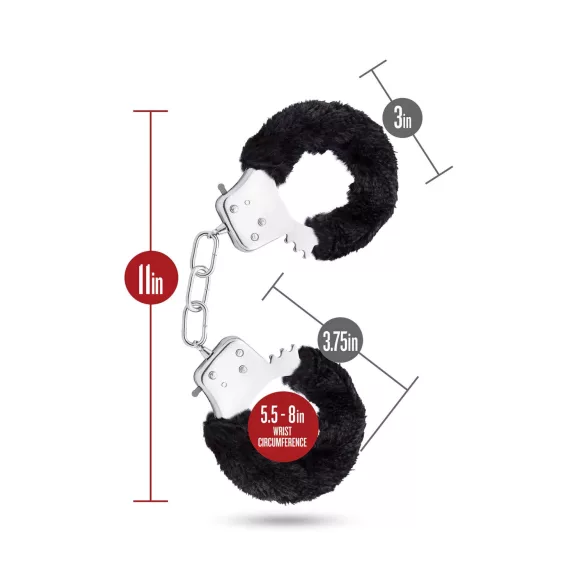 Temptasia Cuffs - cătușe plușate - negru