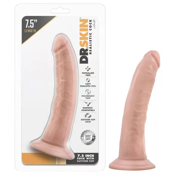 Dr. Skin - dildo realist cu ventuză - culoare naturală 17,5 cm