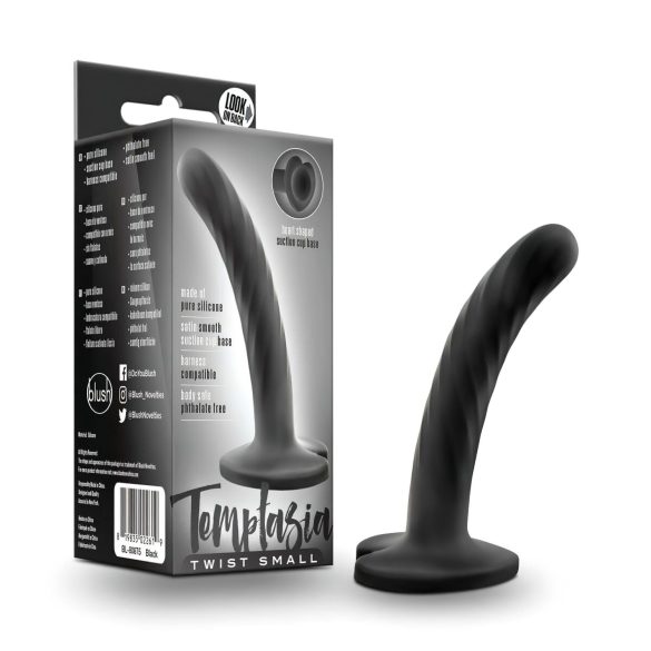 Temptasia Twist Mic - dildo negru cu ventuzăși formă răsucită