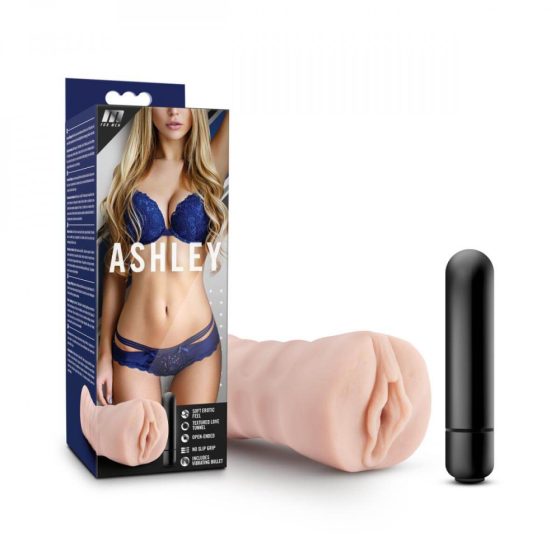 M pentru Bărbați Ashley - vagin artificial vibratoare (natur)