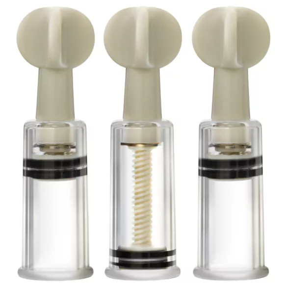 Blush Temptasia - set de pompe pentru clitoris și mameloane (transparent)