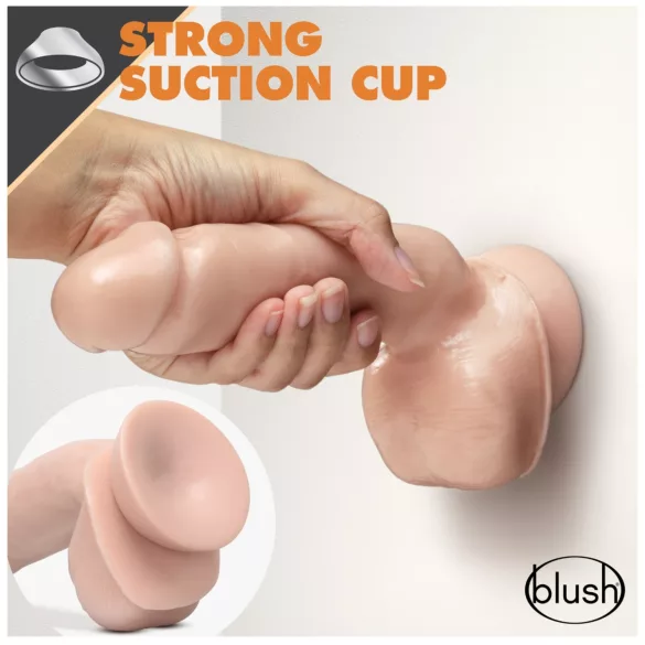 dildo realist blush Dr. Skin Glide - 21,5 cm, cu testicule