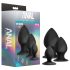 Anal Adventures Platinum - set butt plug anal - 3 piese - silicon negru