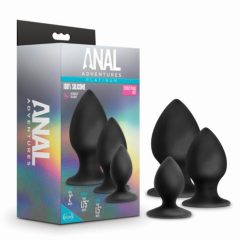   Set Anal Adventures Platinum Stout - set de dildo-uri anale - 3 buc (negru)