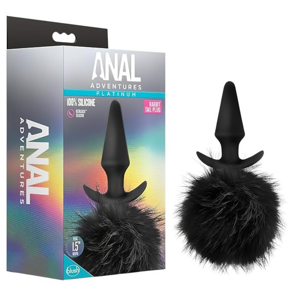 Anal Adventures Platinum - dop anal cu coadă de iepure - negru