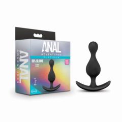 Anal Adventures Platinum Wave Plug - dildo anal (negru)