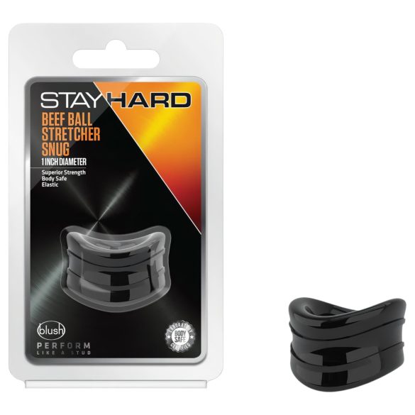 Stay Hard Beef - inel testicular rezistent - silicon negru