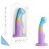Dildo ventuză "Inima de Aur" - multicolor și pasional