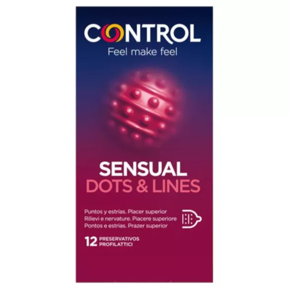 Control - prezervative texturate, striate și punctate - 12 bucăți