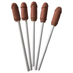 Diverty - creioane cu capăt penis - maro - set 5 bucăți