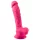 Silexd - vibrator cu ventuză și testicule - telecomandă - silicon roz