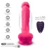 Silexd - vibrator cu ventuză și testicule - telecomandă - silicon roz