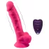 Silexd - vibrator cu ventuză și testicule - telecomandă - silicon roz