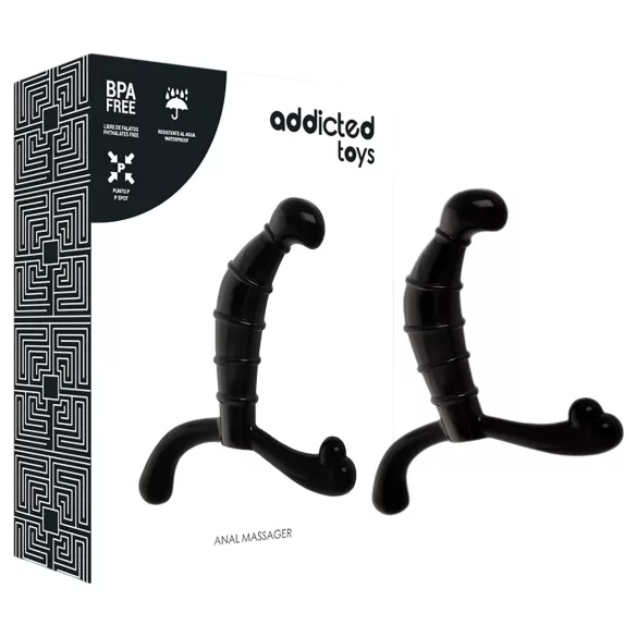Addicted Toys - masator de prostată și perineu (negru) - 11,3 cm