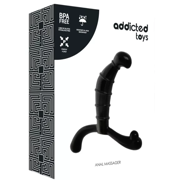 Addicted Toys - masator de prostată și perineu (negru) - 11,3 cm