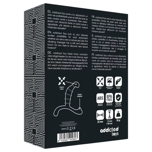 Addicted Toys - masator de prostată și perineu (negru) - 11,3 cm