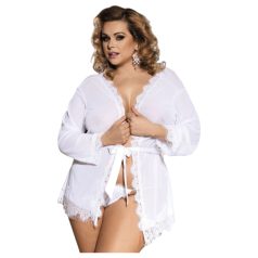 Set halat diaphană Sublimă Regina Plus - alb (XL-2XL)
