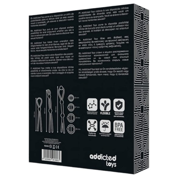 Addicted Toys - set inele pentru penis - silicon - 7 bucăți - negru