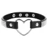 Coquette - colier choker cu inimi și strasuri - negru