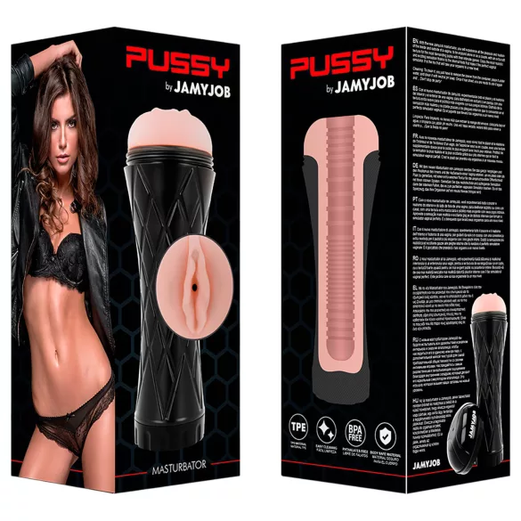 JamyJob - vagin realist cu husă - negru/natur