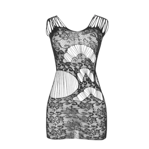 Subblime 951771 - rochie din plasă cu margine zimțată (neagră) - S-L