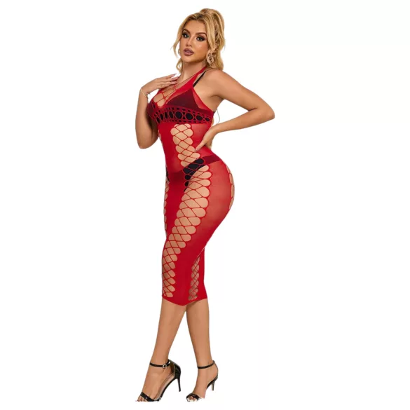 Subblime 952327 - rochie din plasă cu bretele încrucișate (roșu) - S-L