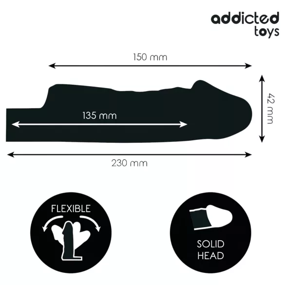 Addicted Toys - mânecă pentru penis cu inel testicular - 23cm - transparent