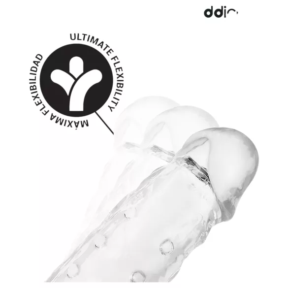 Addicted Toys - mânecă pentru penis cu inel testicular - 23cm - transparent