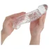 Addicted Toys - mânecă penis cu inel testicular - 27 cm - transparent