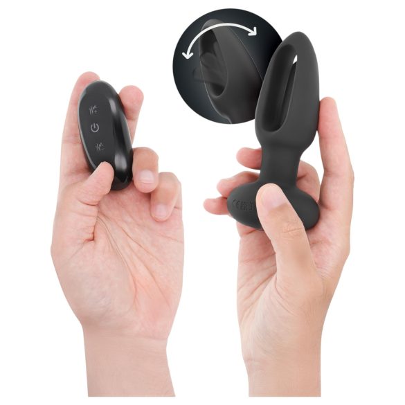 Addicted Toys - vibrator anal cu limbă mișcătoare - negru