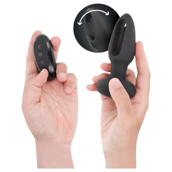 Addicted Toys - vibrator anal cu limbă mișcătoare - negru