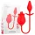 Intense Melanie - Vibrator 2 în 1 cu limbă rotativă - stimulare clitoris - roșu