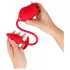 Intense Melanie - Vibrator 2 în 1 cu limbă rotativă - stimulare clitoris - roșu