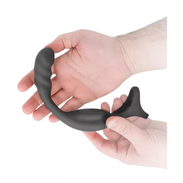 Addicted Toys - vibrator anal cu inel pentru penis și testicule - negru