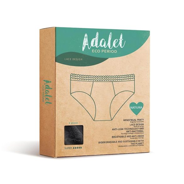 Adalet Natura Super - chiloți menstruali (negru)