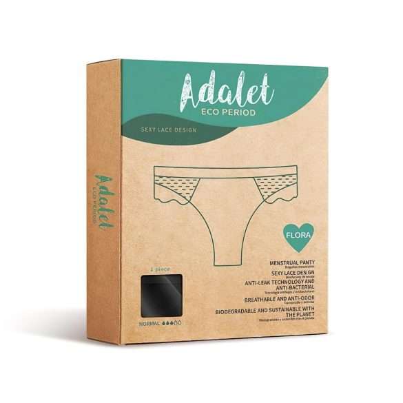 Adalet Flora - chiloți menstruali - absorbant normal - negru