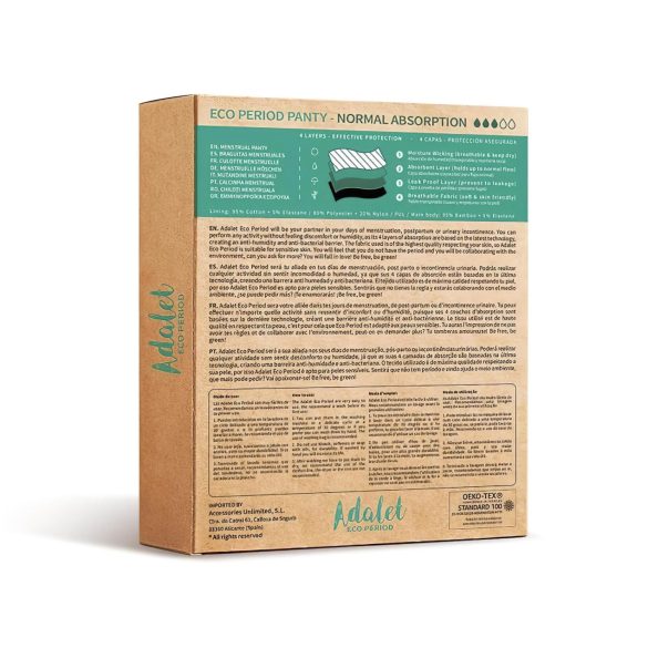 Adalet Flora - chiloți menstruali - absorbant normal - negru - L