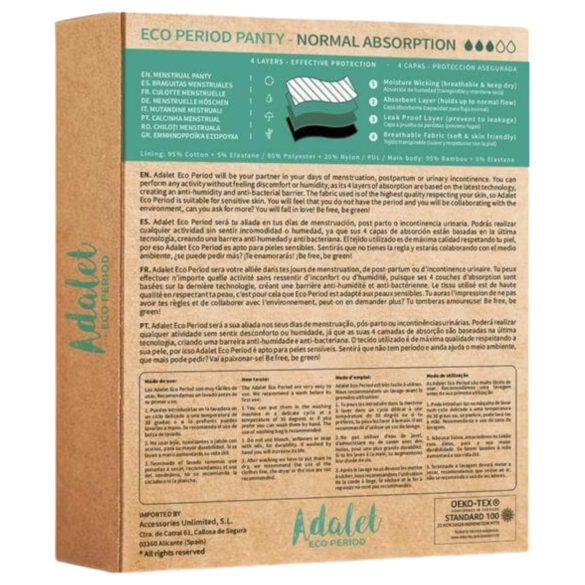 Adalet Ocean Normal - chiloți menstruali (negru) - M