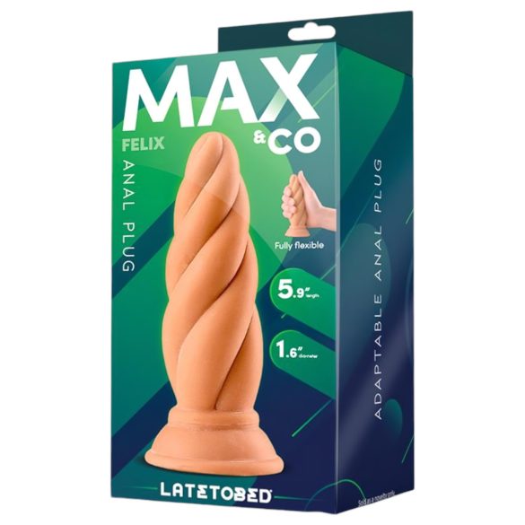Max & Co Felix - plug anal spiralat - 15cm - culoare naturală
