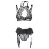 Adalet Evelyn - set lenjerie 3 piese - dantelă - negru